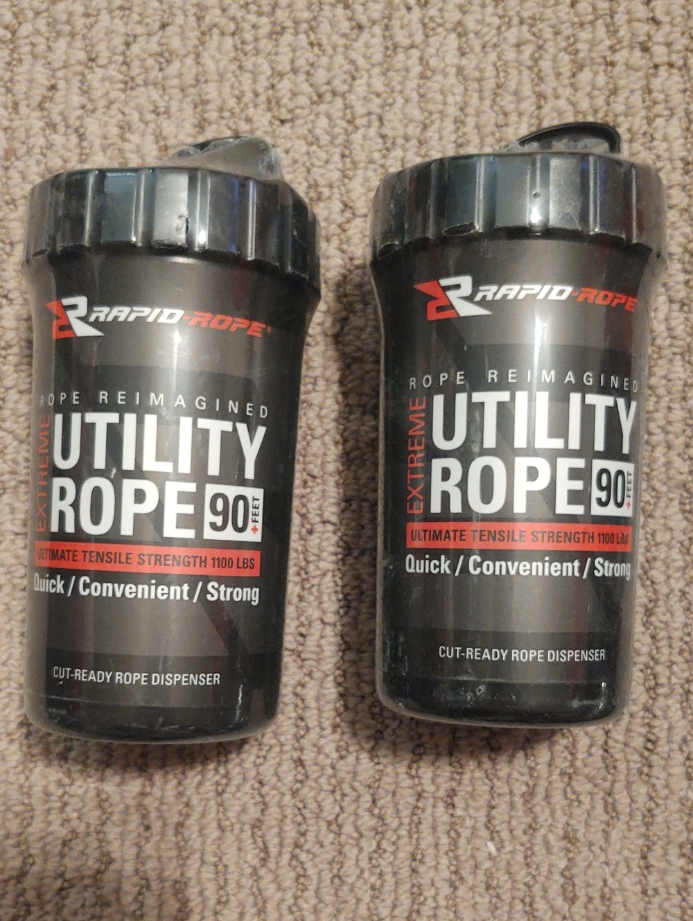 Two (2) Utility Rope 90 ft - Orange - Durable Small Bucket Dispenser NEW Sealed